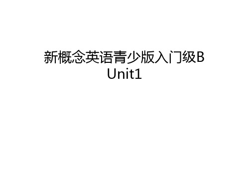 新概念英语青少版入门级B Unit1知识讲解