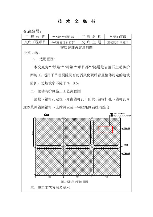 (完整版)主动防护网技术交底