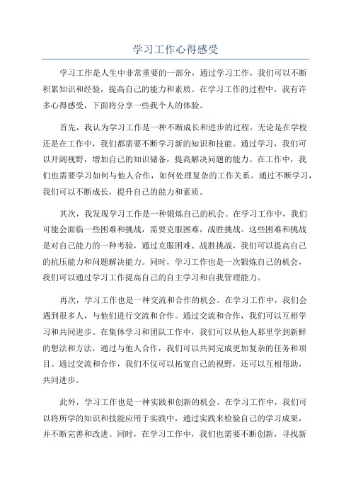 学习工作心得感受