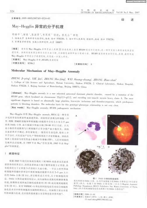 MaY—Hegglin异常的分子机理