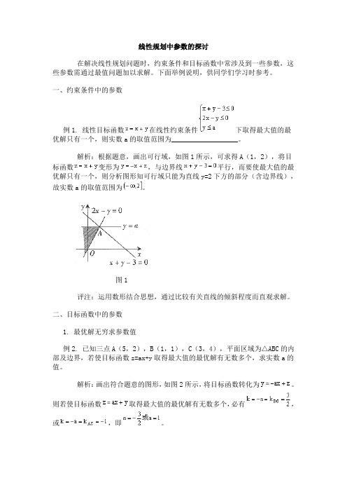 线性规划中参数的探讨