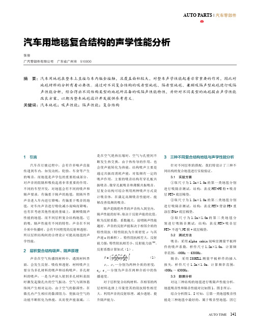 汽车用地毯复合结构的声学性能分析