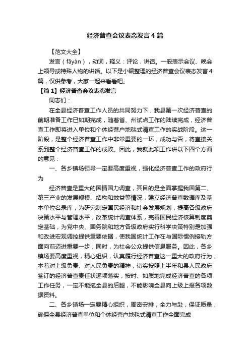 经济普查会议表态发言4篇