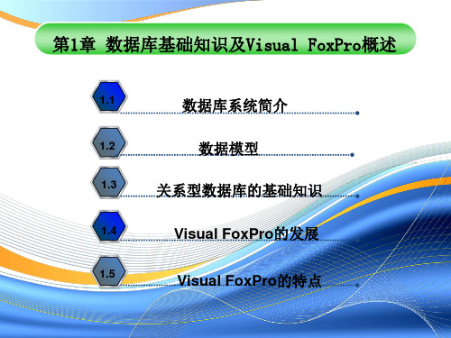 (二级 Visual FoxPro 数据库程序设计教学课件)第1章数据库基础知识及VisualFoxPro概述