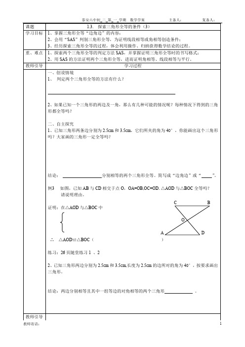 1.3探索三角形全等的条件sas(3)