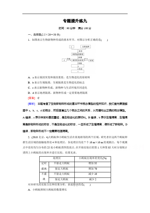 2019届高考生物第二轮复习强化练习题4