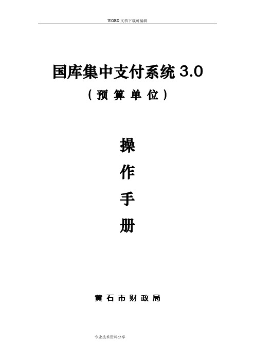 国库集中支付系统3.0预算单位操作手册范本