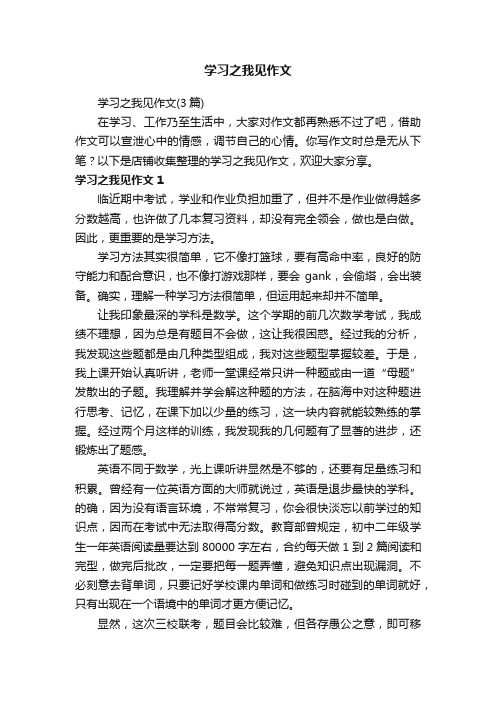 学习之我见作文