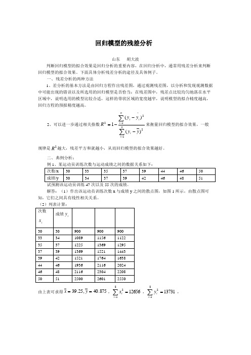 回归模型的残差分析