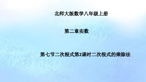 北师大版数学八上 第二章 第七节二次根式第2课时二次根式的乘除法 课件