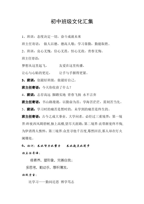 班级文化汇集