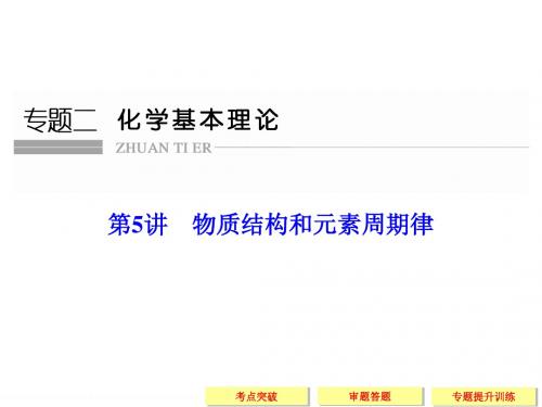 【创新设计】2015高考化学(江西专用)二轮专题复习配套课件:第5讲 物质结构和元素周期律