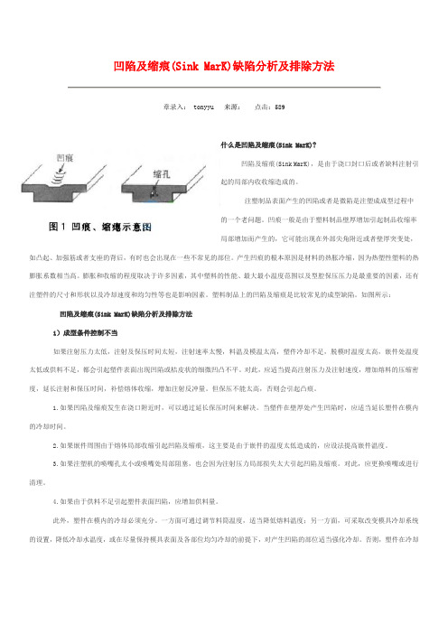 凹陷及缩痕(Sink MarK)缺陷分析及排除方法