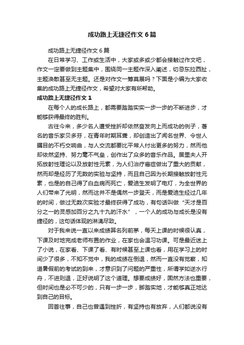 成功路上无捷径作文6篇