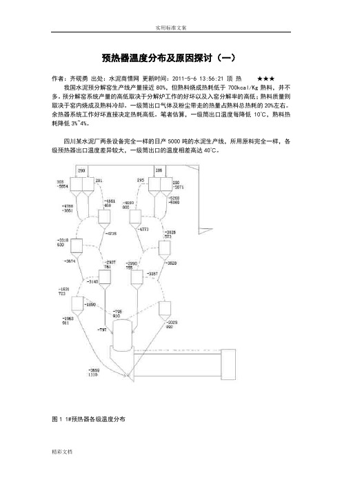 预热器温度分布及原因探讨(一)