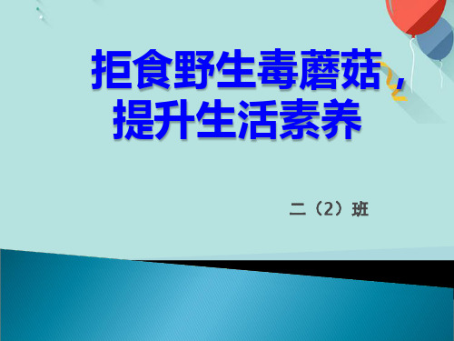 二班《拒食野生毒蘑菇提升生活素养》主题班会PPT优选版