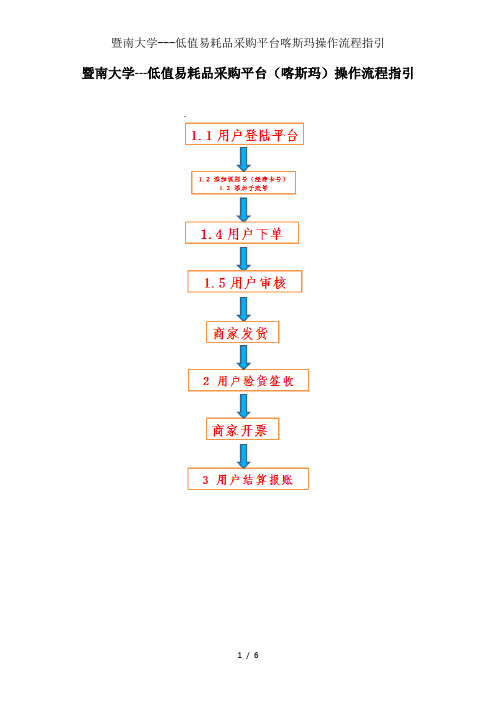 暨南大学---低值易耗品采购平台喀斯玛操作流程指引