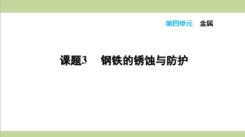 鲁教版五四制九年级上册化学 4.3 钢铁的锈蚀与防护 重点习题练习复习课件