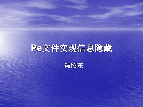 Pe文件实现信息隐藏-冯绍东-