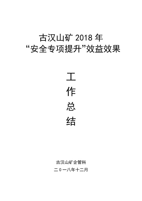 古汉山矿2018年“安全专项提升”效益效果工作总结(企管科)