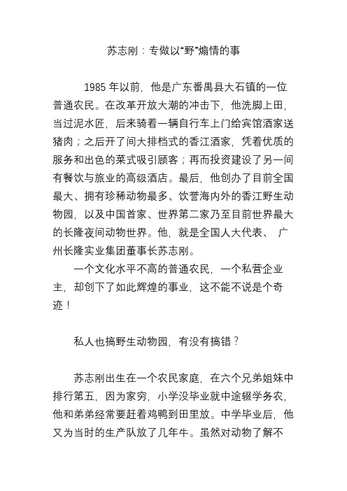 苏志刚：专做以“野”煽情的事