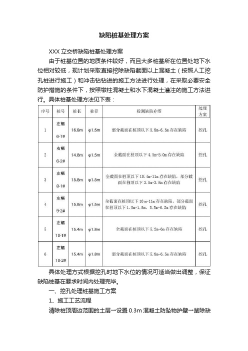 缺陷桩基处理方案