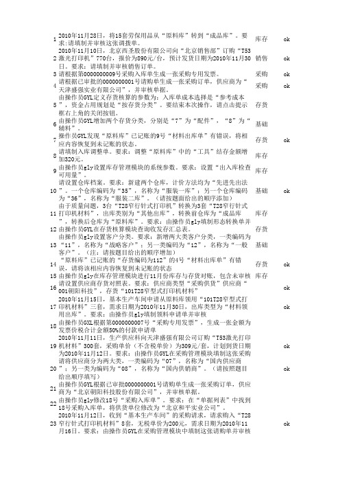 用友U8V10.1考试练习题