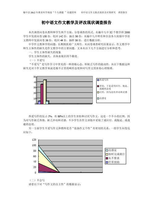 初中语文作文评改现状调查报告