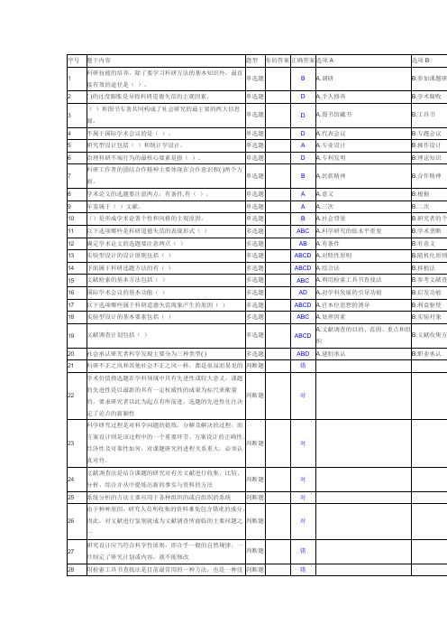 2013最新继续教育《科学素养与科研方法》试题答案(标准答案)