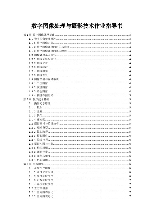 数字图像处理与摄影技术作业指导书