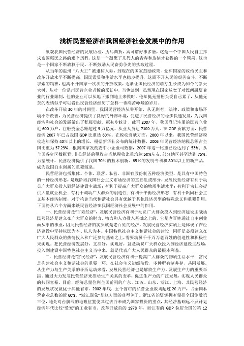 民营经济发展