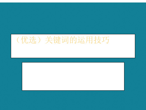 关键词的运用技巧ppt详解.