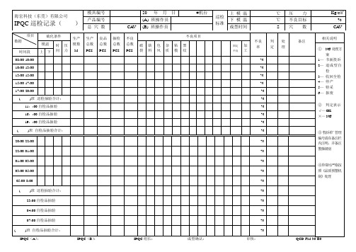 QCD-FM-30-B0 IPQC巡检报表