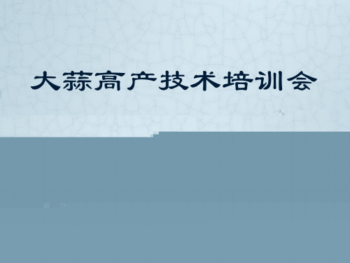 大蒜高产技术培训资料