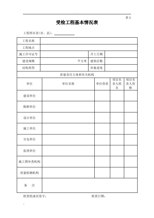 住建部工程质量安全检查表