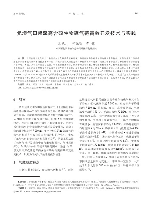 元坝气田超深高含硫生物礁气藏高效开发技术与实践