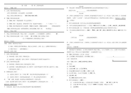 北师大版八年级数学下册第一章复习(知识点+试题)