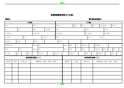 顾客资料卡-客户管理