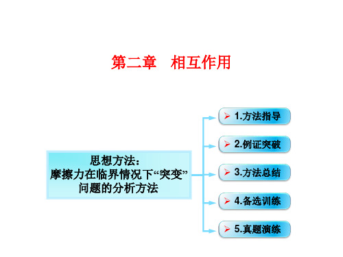 摩擦力：摩擦力在临界情况下“突变”问题的分析方法-高三物理一轮总复习课件