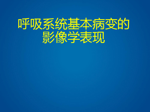 呼吸系统基本病变的影像学表现【CT室】  ppt课件