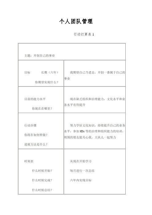 个人团队管理