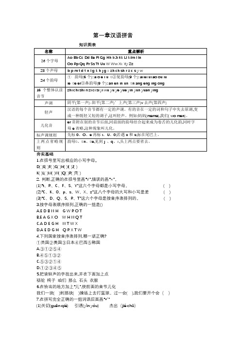 统编版六年级语文下册素材 小升初复习 第一章 汉语拼音 