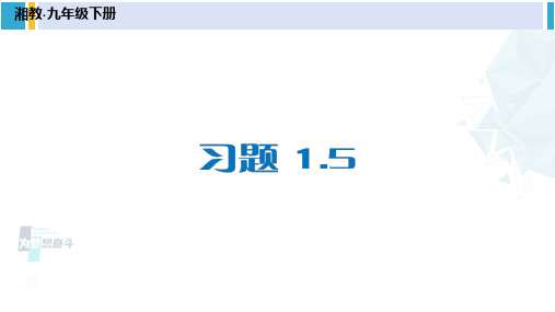 湘教版九年级数学下册 第1章 二次函数习题1.5(课件)