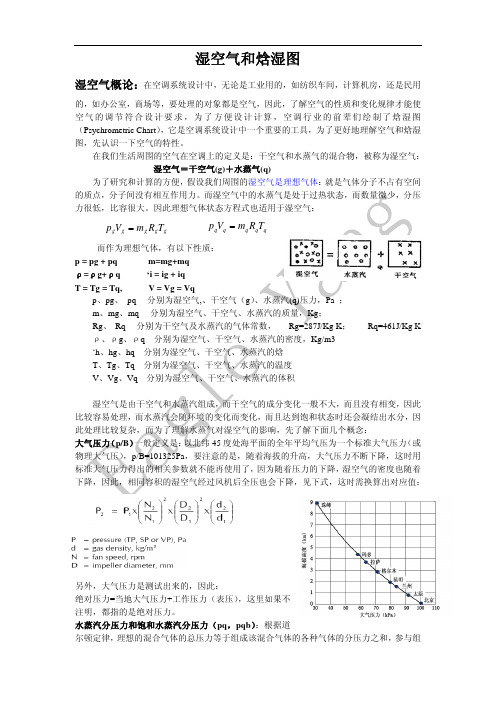 湿空气和焓湿图的介绍