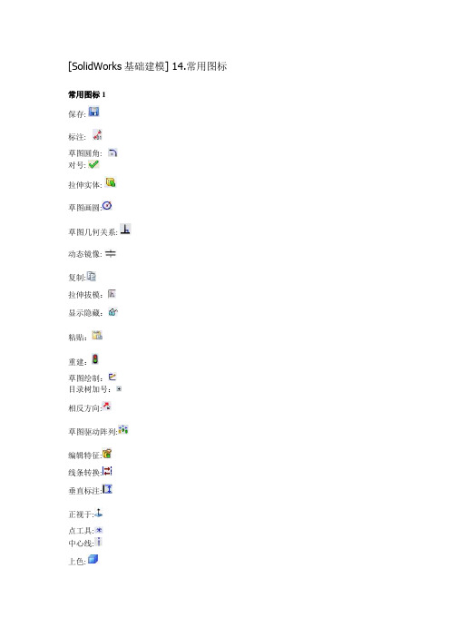 [SolidWorks基础建模] 14.常用图标