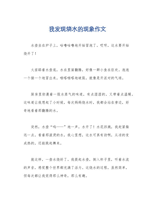 我发现烧水的现象作文