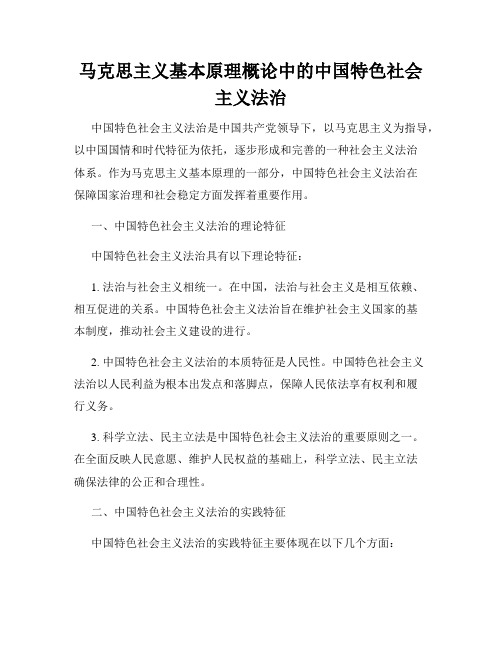 马克思主义基本原理概论中的中国特色社会主义法治