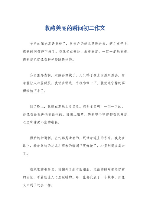 收藏美丽的瞬间初二作文