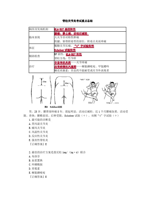 脊柱关节炎考试重点总结