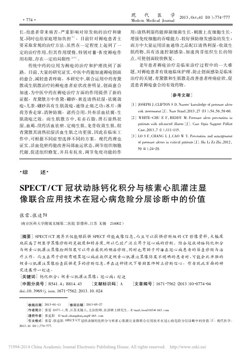 SPECT_CT冠状动脉钙化积分_省略_技术在冠心病危险分层诊断中的价值_张雷